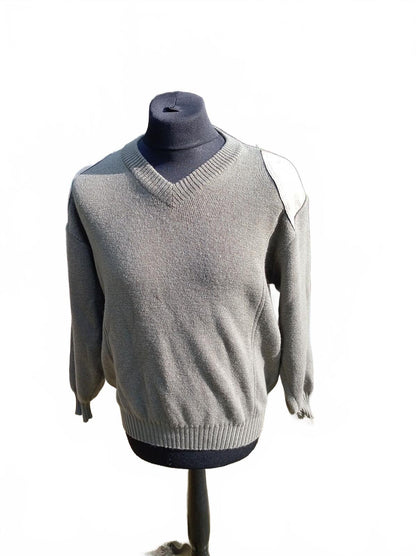 Barbour Men's Chunky Ribbed Jumper Khaki Green 100% Wool Size Large C42