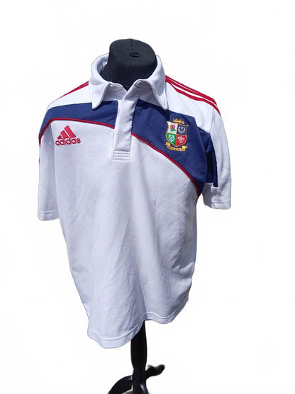 Adidas British & Irish Lions 2009 Tour Rugby Polo Shirt White Mens L Vintage
