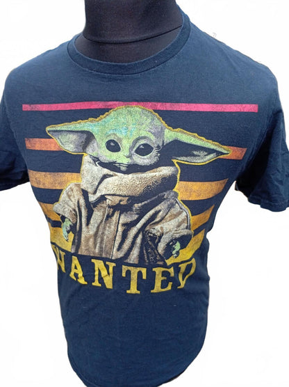 Star Wars Grogu The Child Wanted T Shirt Navy Blue Mens Medium M Mandalorian