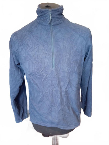 Berghaus Women's Quarter Zip Microfleece Pullover Navy Blue Size UK 14 Textured