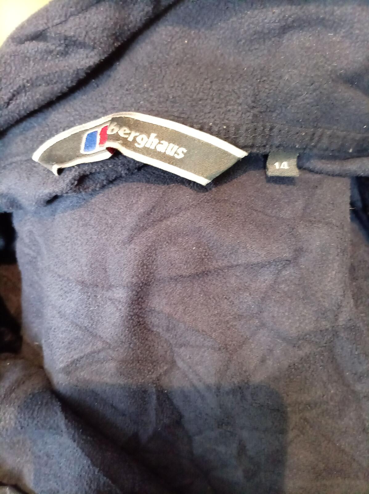 Berghaus Women's Quarter Zip Microfleece Pullover Navy Blue Size UK 14 Textured