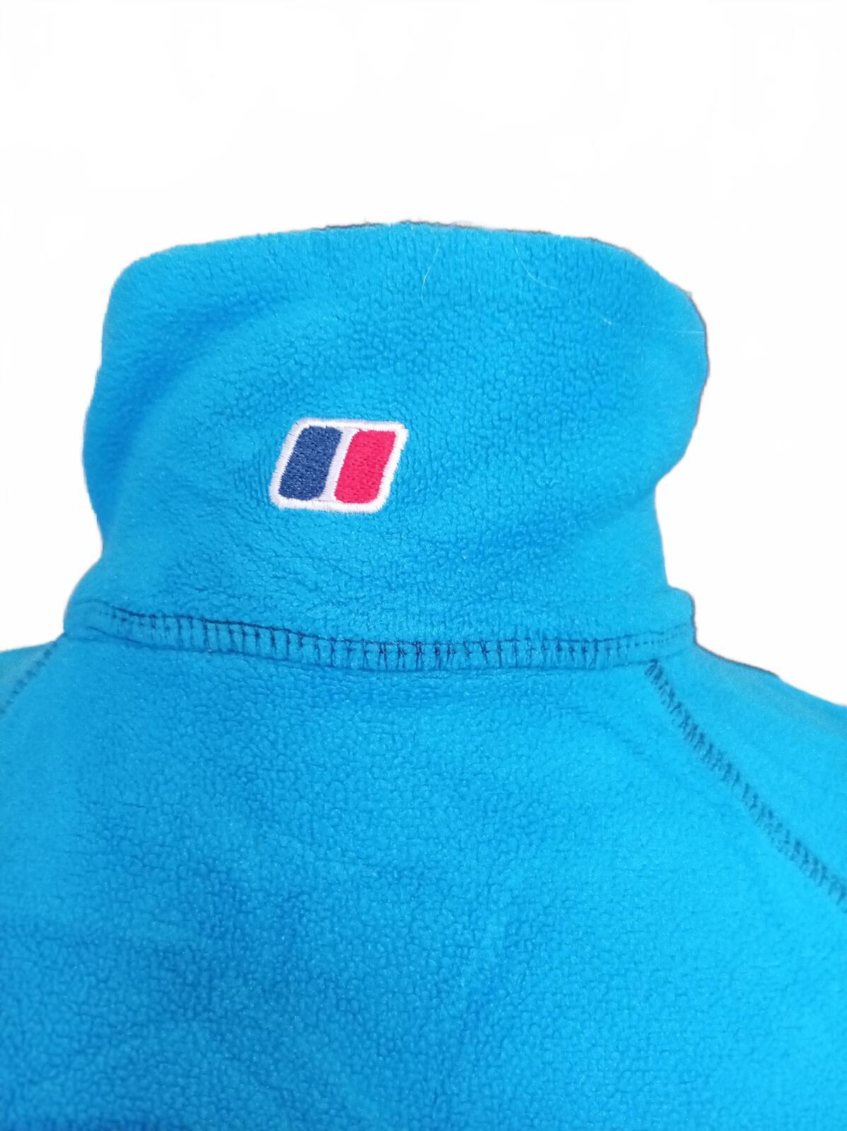 Berghaus Men's Quarter Zip Fleece Pullover Two Tone Blue Size Medium 20" P2P