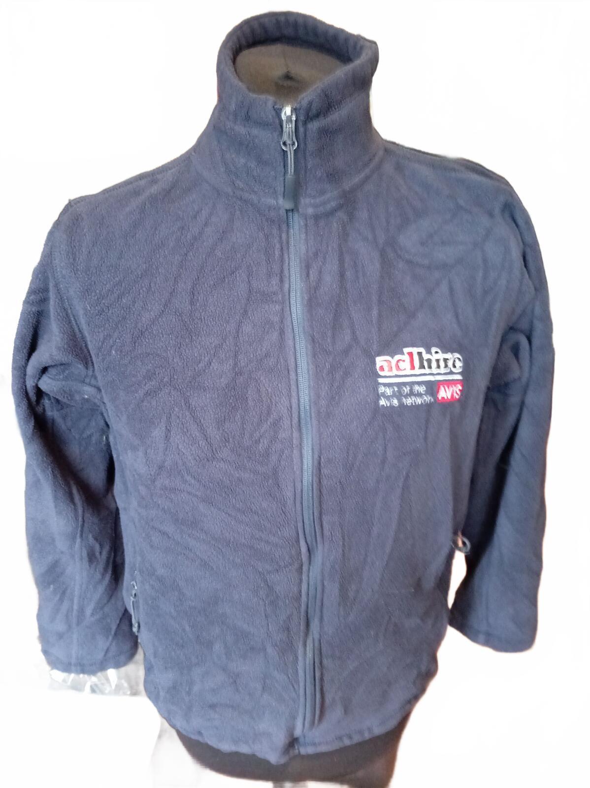 Aclhire Navy Fleece Jacket with Zip and Embroidered Logo - Medium