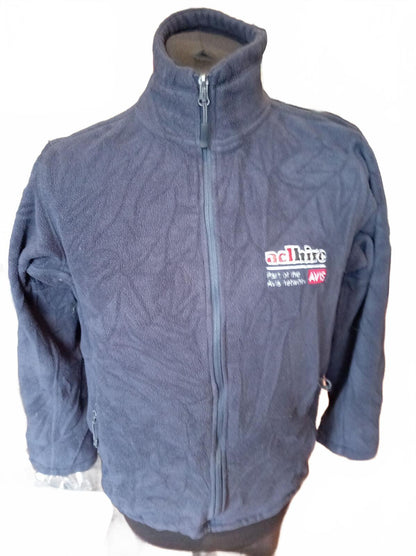 Aclhire Navy Fleece Jacket with Zip and Embroidered Logo - Medium