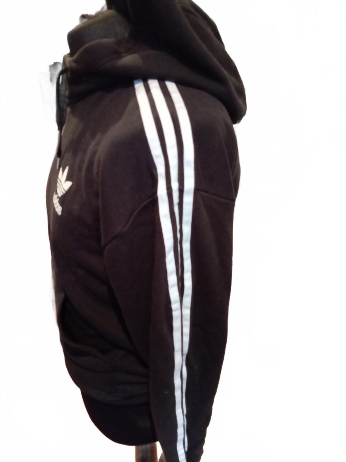 Adidas Originals 3-Stripes Trefoil Hoodie Black Size UK 8 Women’s