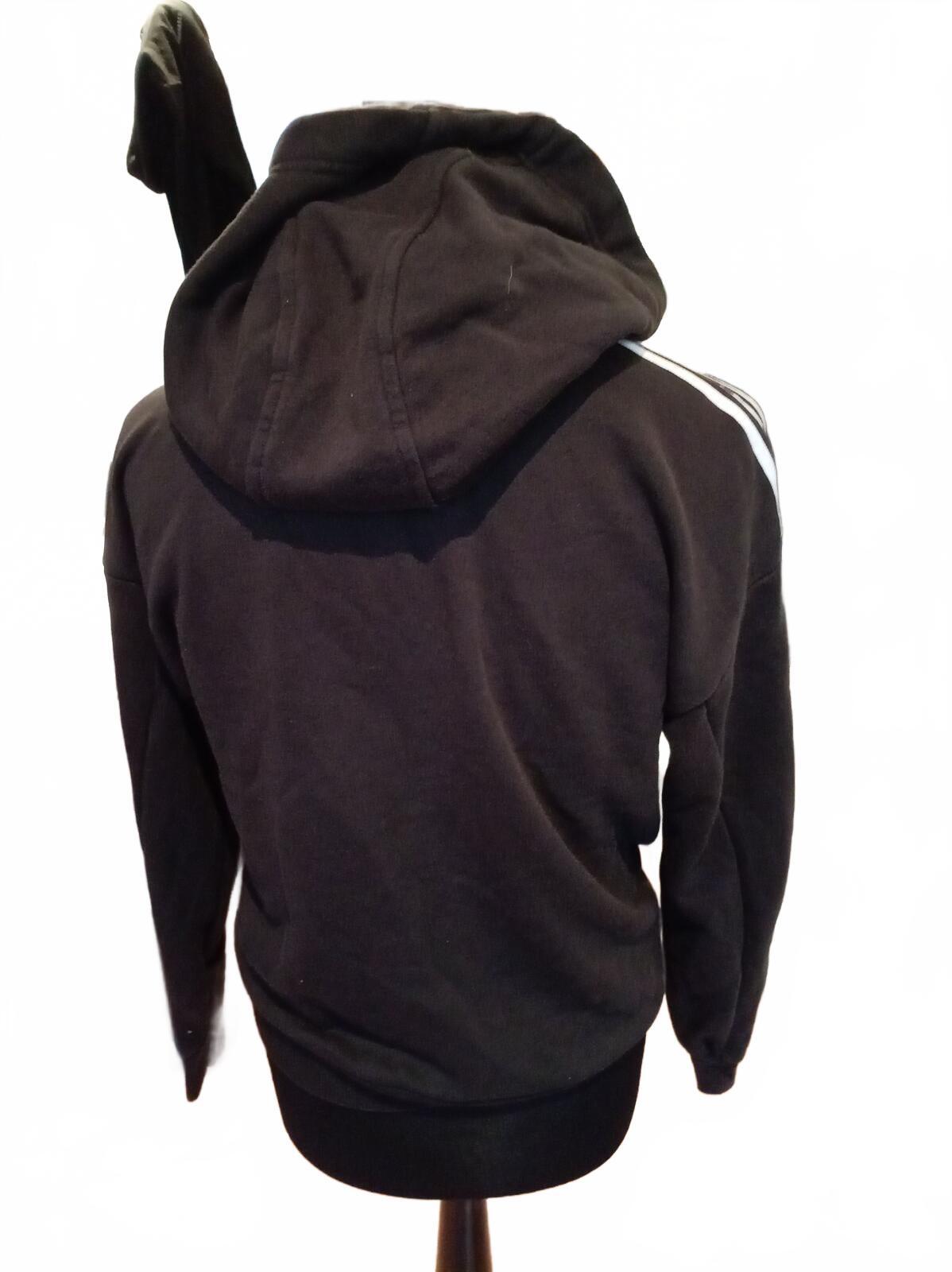 Adidas Originals 3-Stripes Trefoil Hoodie Black Size UK 8 Women’s