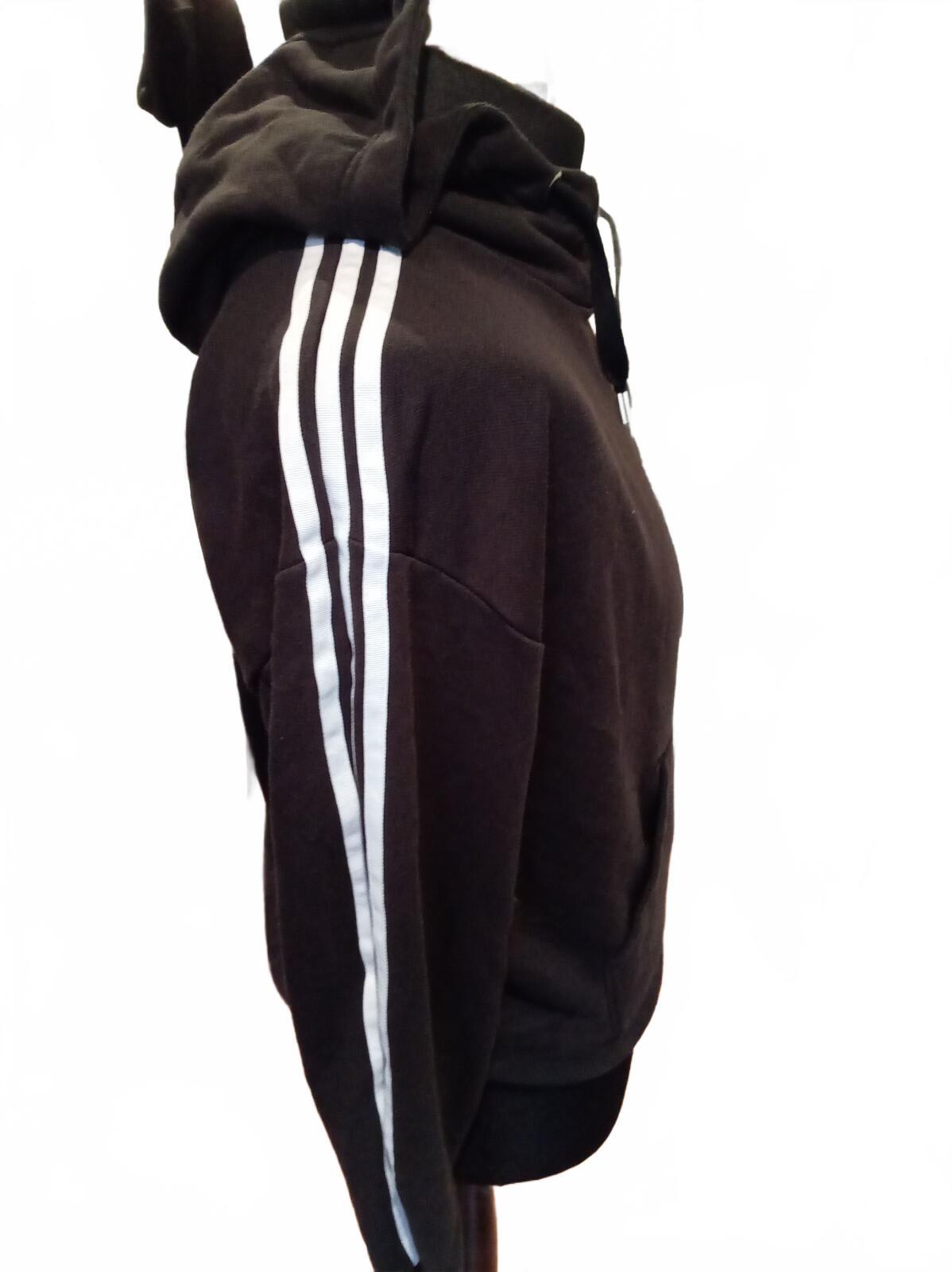 Adidas Originals 3-Stripes Trefoil Hoodie Black Size UK 8 Women’s