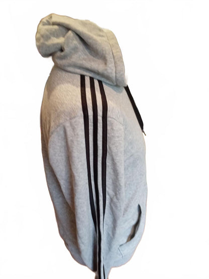 Adidas Essentials 3-Stripes Grey Full Zip Hoodie Men’s Size Medium DU0473