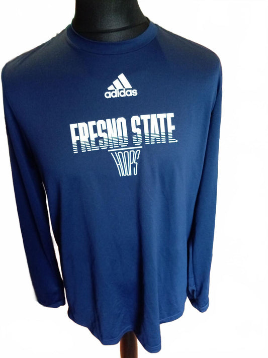 Adidas Fresno State Hoops Long Sleeve Shirt Navy Men’s Medium NCAA Basketball