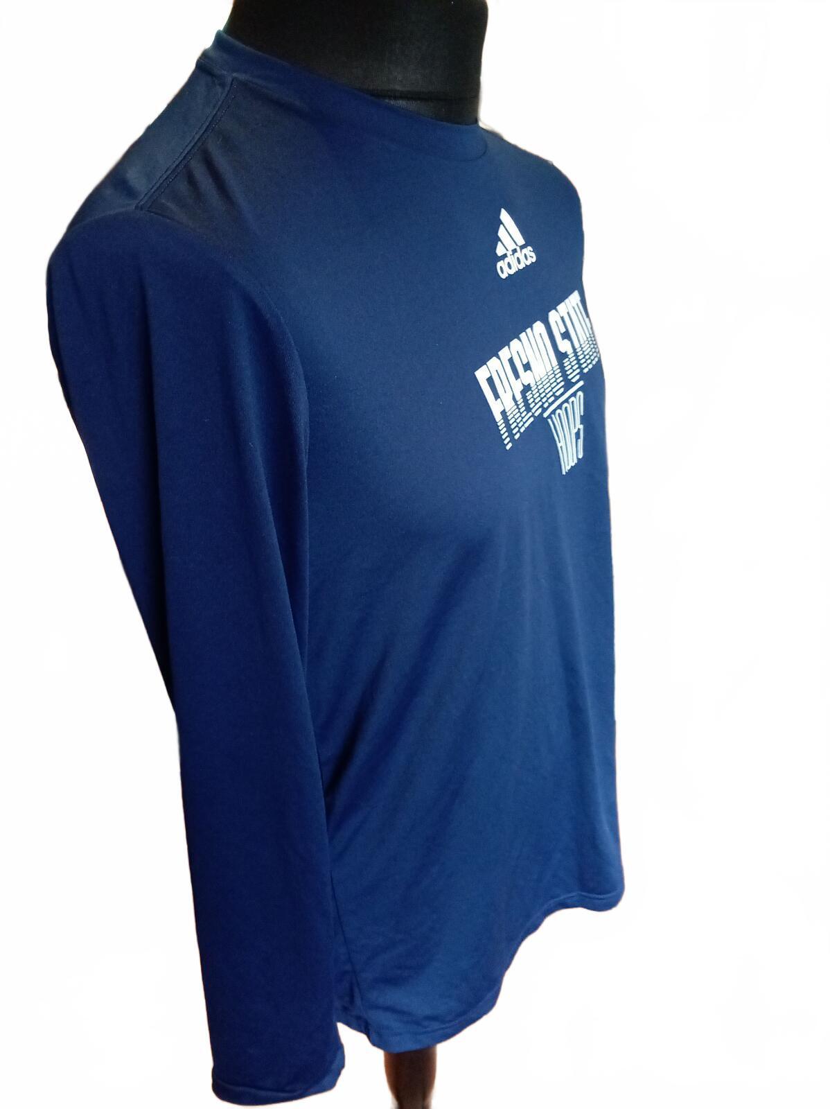 Adidas Fresno State Hoops Long Sleeve Shirt Navy Men’s Medium NCAA Basketball