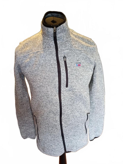 Chaps Grey Sweater Fleece Jacket Full Zip Men’s Size Medium