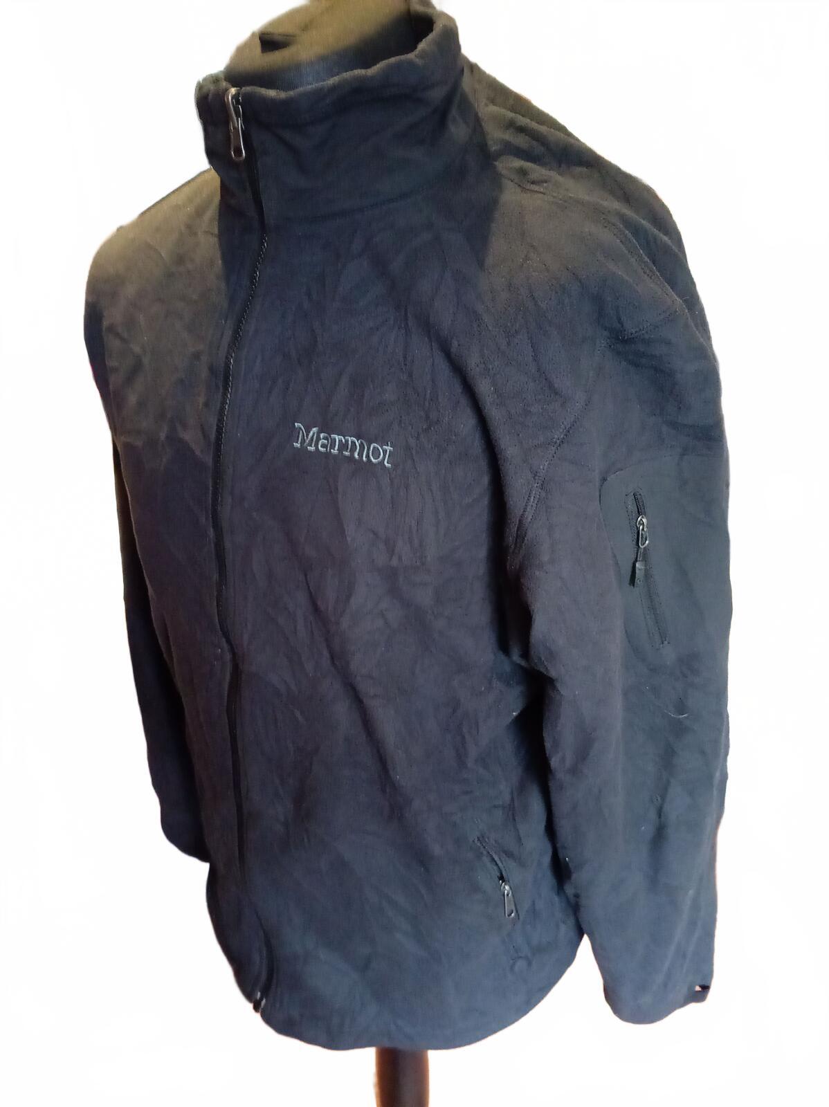 Marmot Black Full Zip Microfleece Jacket Men’s Size XL Outdoor Hiking