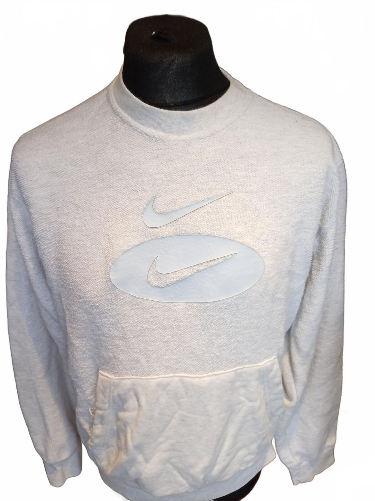 Nike Swoosh League Grey French Terry Crewneck Sweatshirt Men's Medium DM5464-051