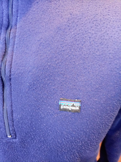 Vintage 90s Patagonia Capilene 1/4 Zip Fleece Pullover Royal Blue Men's Large
