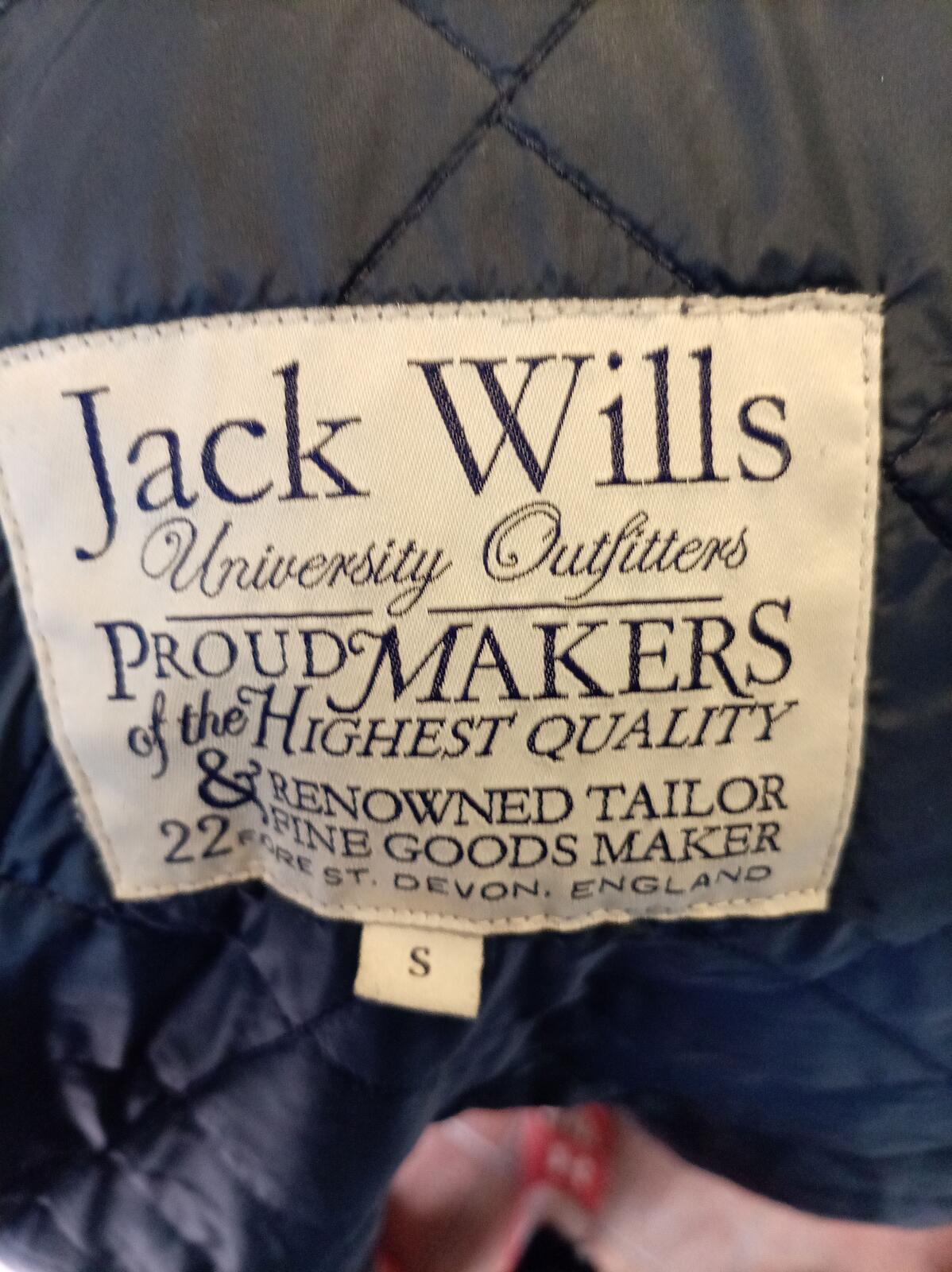 Jack Wills Men's Navy Quilted Jacket With Corduroy Collar Size Small