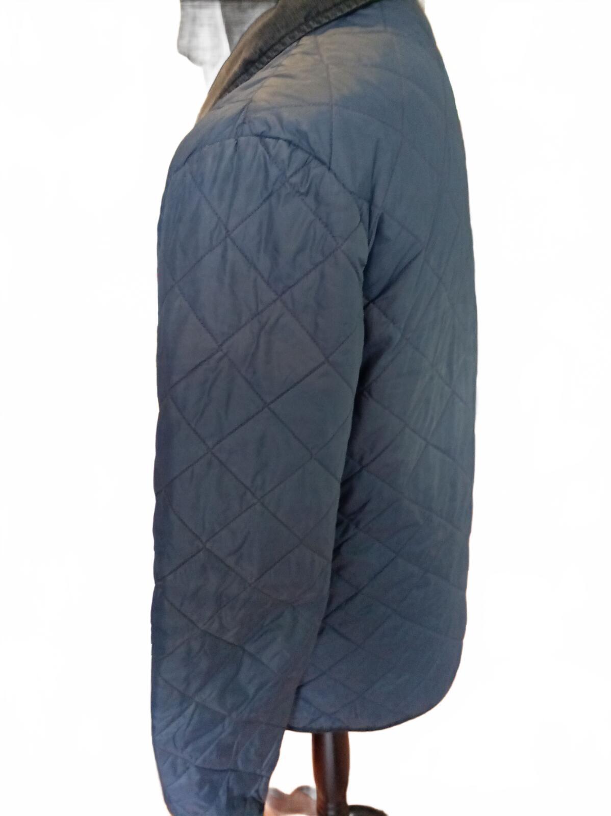 Jack Wills Men's Navy Quilted Jacket With Corduroy Collar Size Small