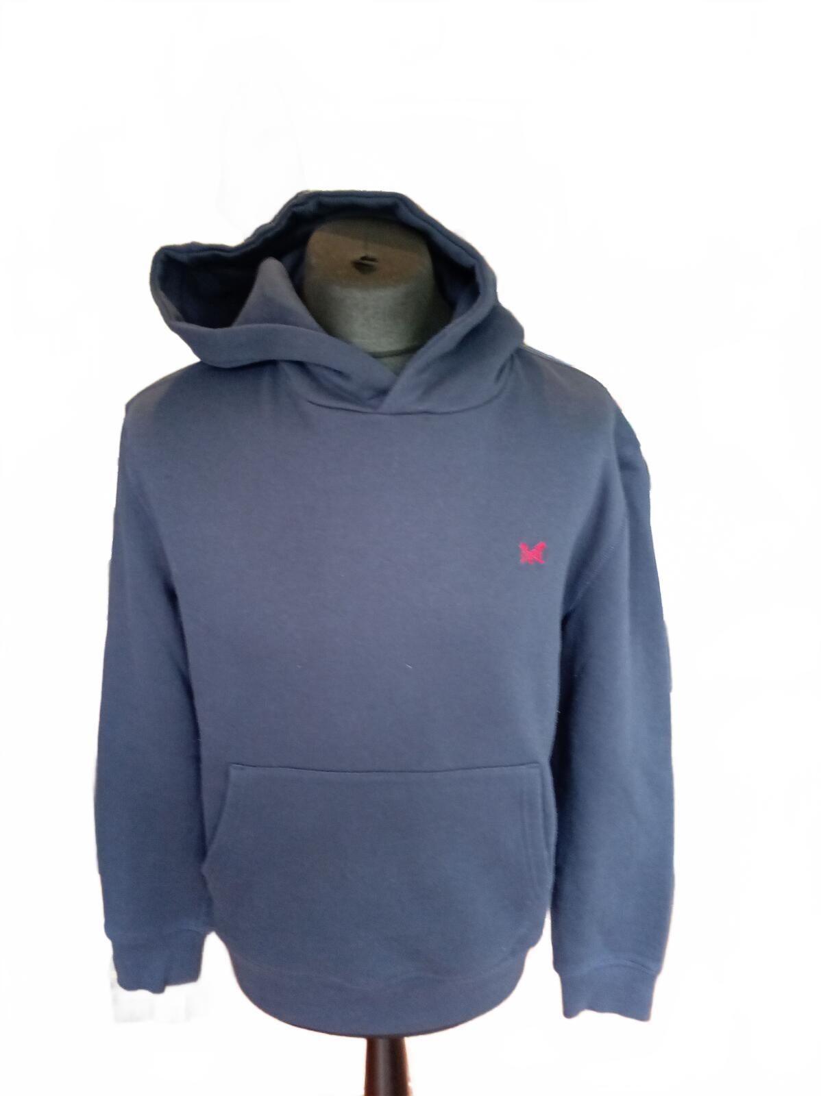 Crew Clothing Navy Blue Fleece Hoodie Men’s Large (24" P2P) Great Condition