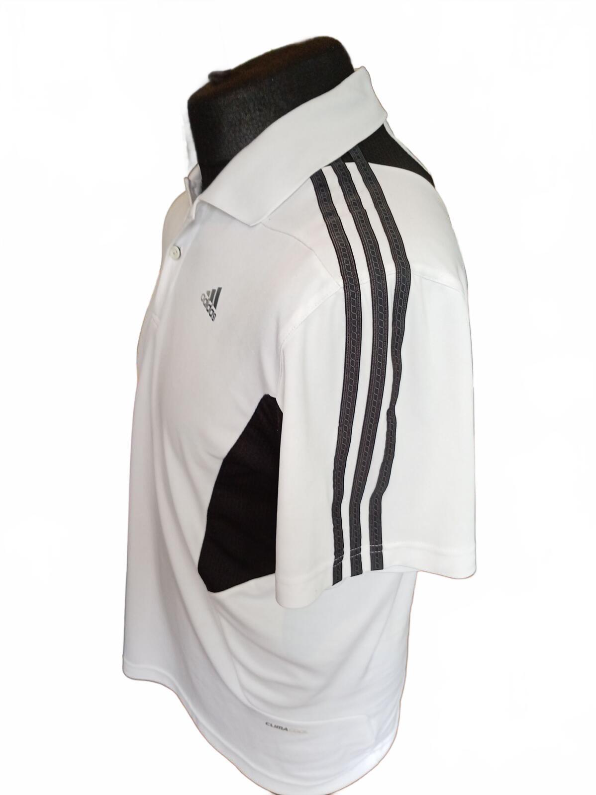 Adidas White 3-Stripe Sports Polo Shirt Men's Size Medium - Same Day Despatch