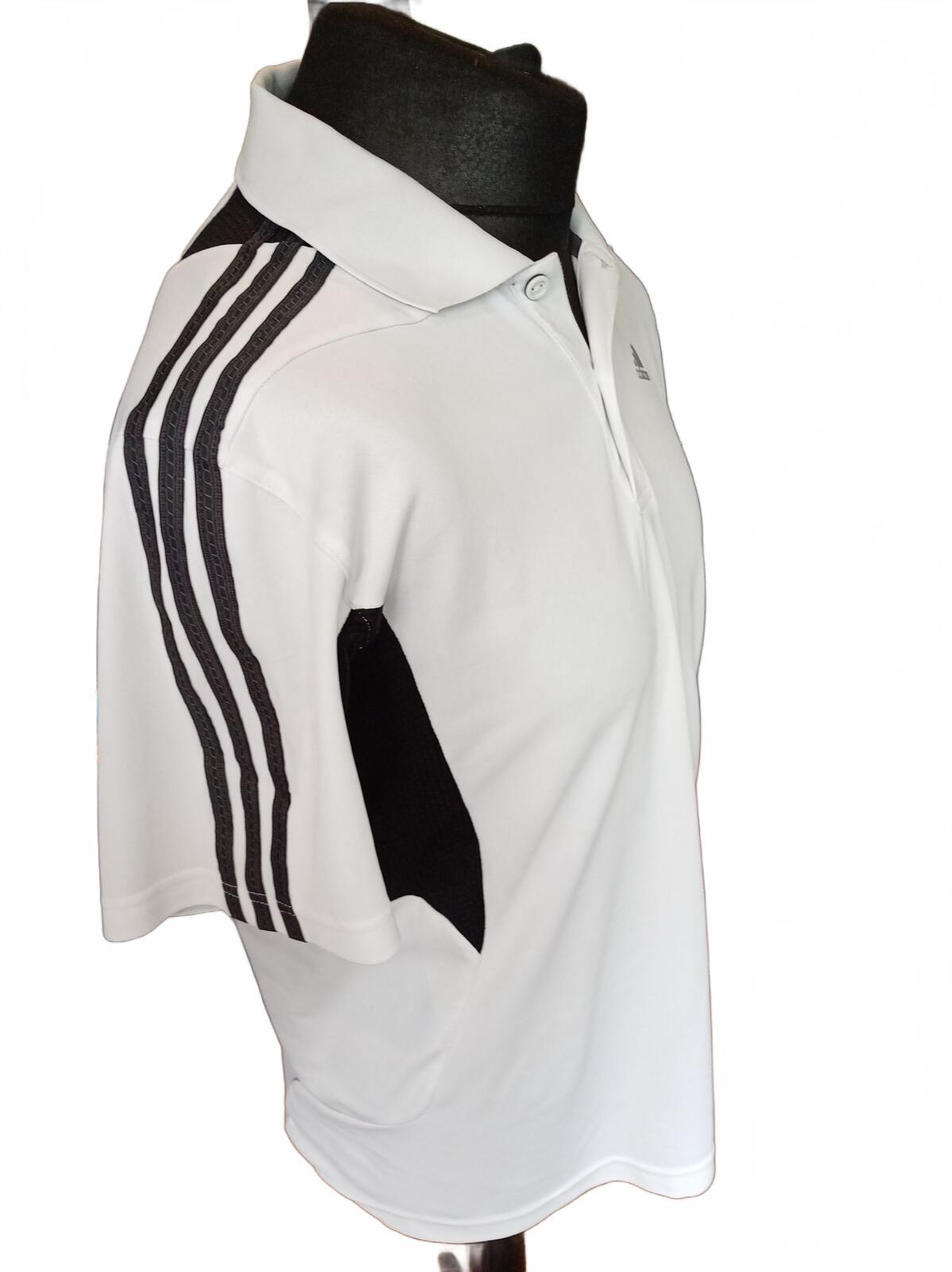 Adidas White 3-Stripe Sports Polo Shirt Men's Size Medium - Same Day Despatch