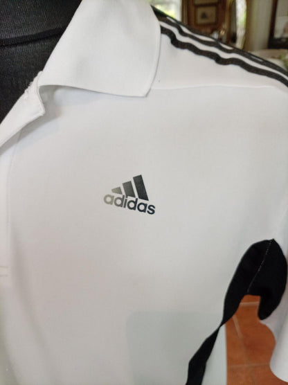 Adidas White 3-Stripe Sports Polo Shirt Men's Size Medium - Same Day Despatch