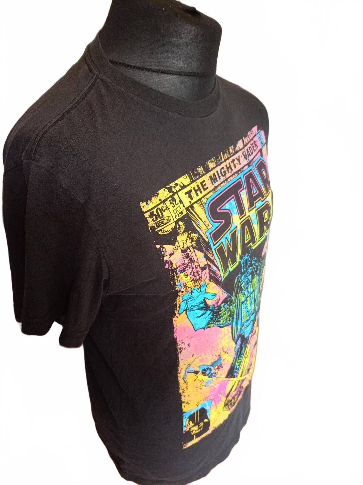 Official Star Wars Darth Vader Retro Neon Comic Graphic T-Shirt Men's Small