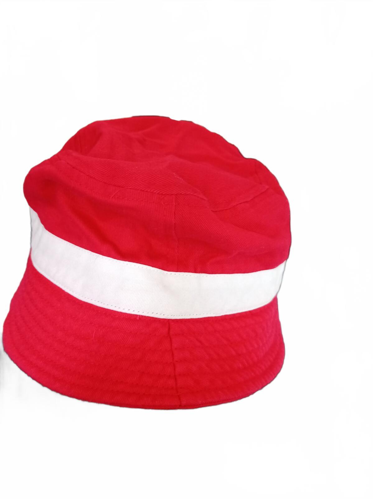 England Retro Red White Stripe Bucket Hat St George Shield Patch