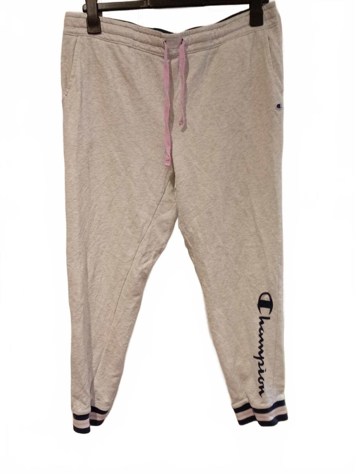 Champion Grey Script Logo Varsity Cuffed Joggers Men's Size XL