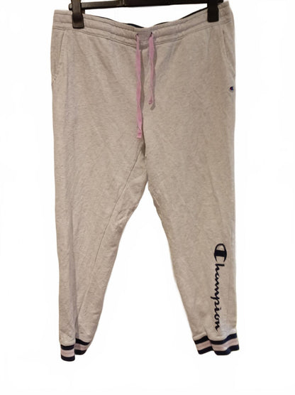 Champion Grey Script Logo Varsity Cuffed Joggers Men's Size XL