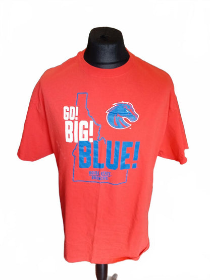 Russell Athletic Boise State Broncos Orange T-Shirt Go Big Blue! - XL