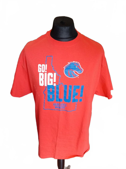 Russell Athletic Boise State Broncos Orange T-Shirt Go Big Blue! - XL