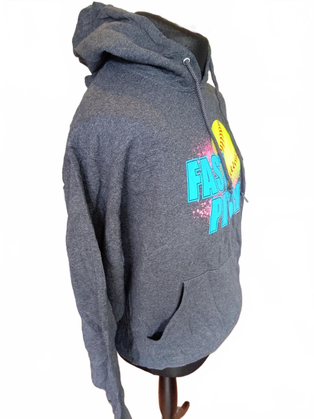 Dark Grey Fast Pitch Softball Hoodie Sweatshirt - Large