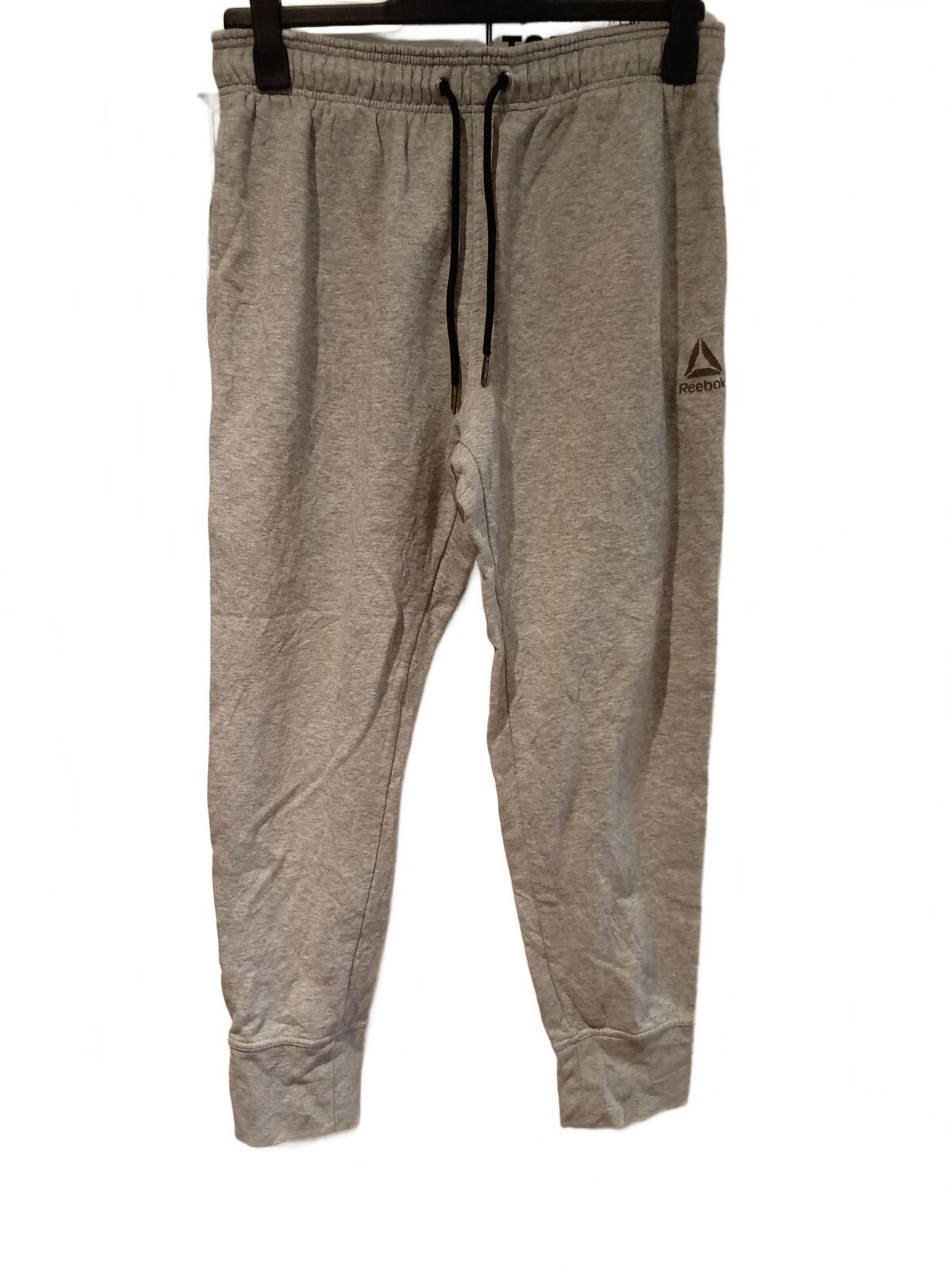Reebok Grey Jogger Sweatpants with Drawstring Waist - Medium