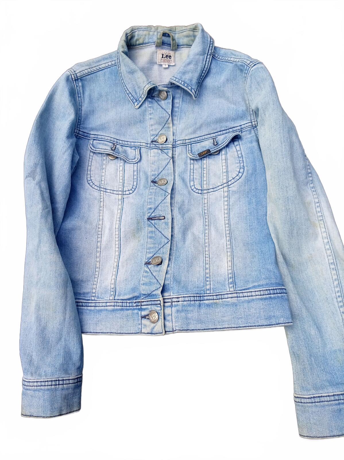 Lee Women's Rider Denim Trucker Jacket (4443J) - Light Wash Blue - Size Small