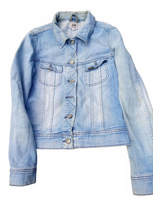 Lee Women's Rider Denim Trucker Jacket (4443J) - Light Wash Blue - Size Small