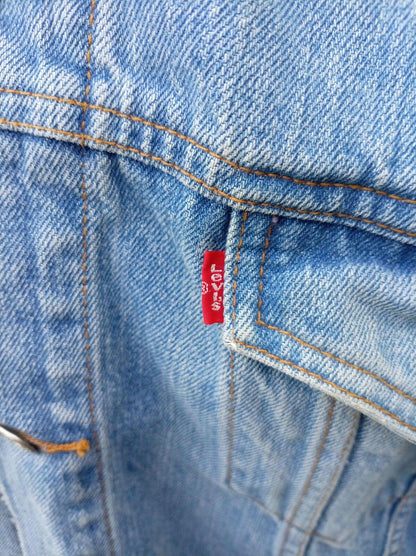 Vintage 90s Levis 70507 0500 Denim Trucker Jacket Men's XL Oversized Light Wash
