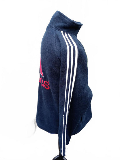Vintage 90s Adidas Equipment EQT 1/4 Zip Fleece Jacket Navy Big Logo Men's L