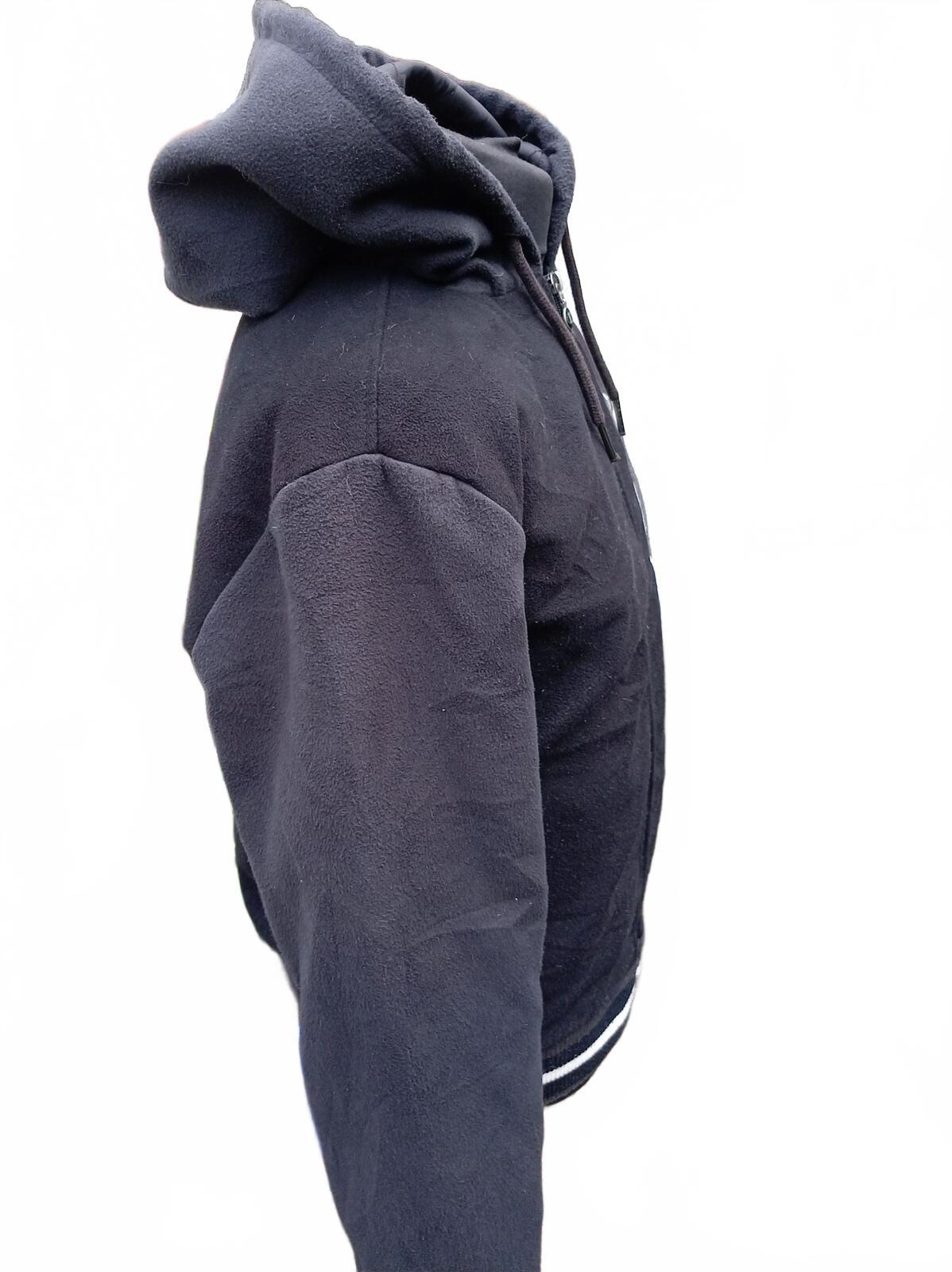 Champion Varsity Patch Quilted Hoodie Jacket Black Men's Medium Full Zip