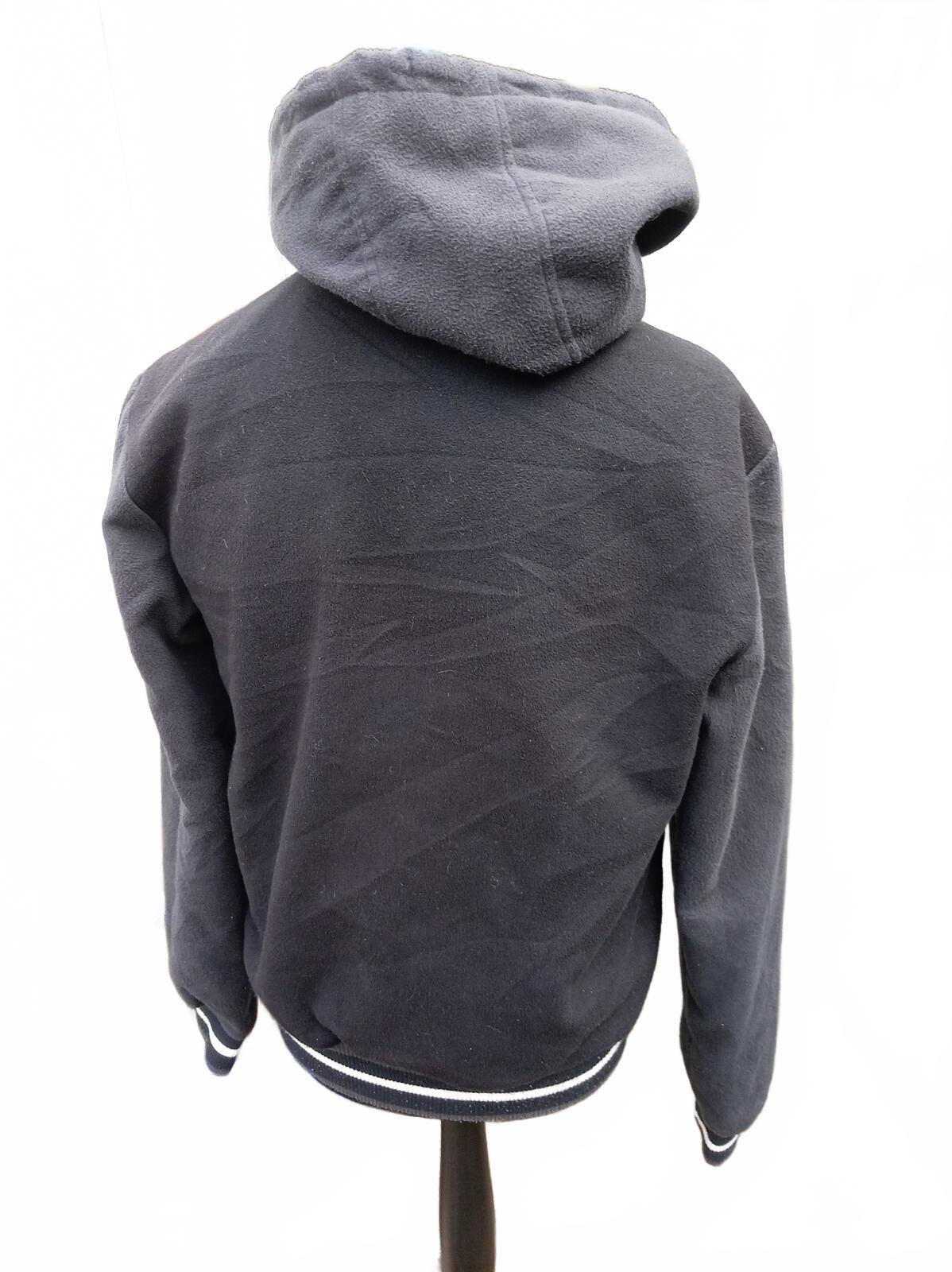 Champion Varsity Patch Quilted Hoodie Jacket Black Men's Medium Full Zip