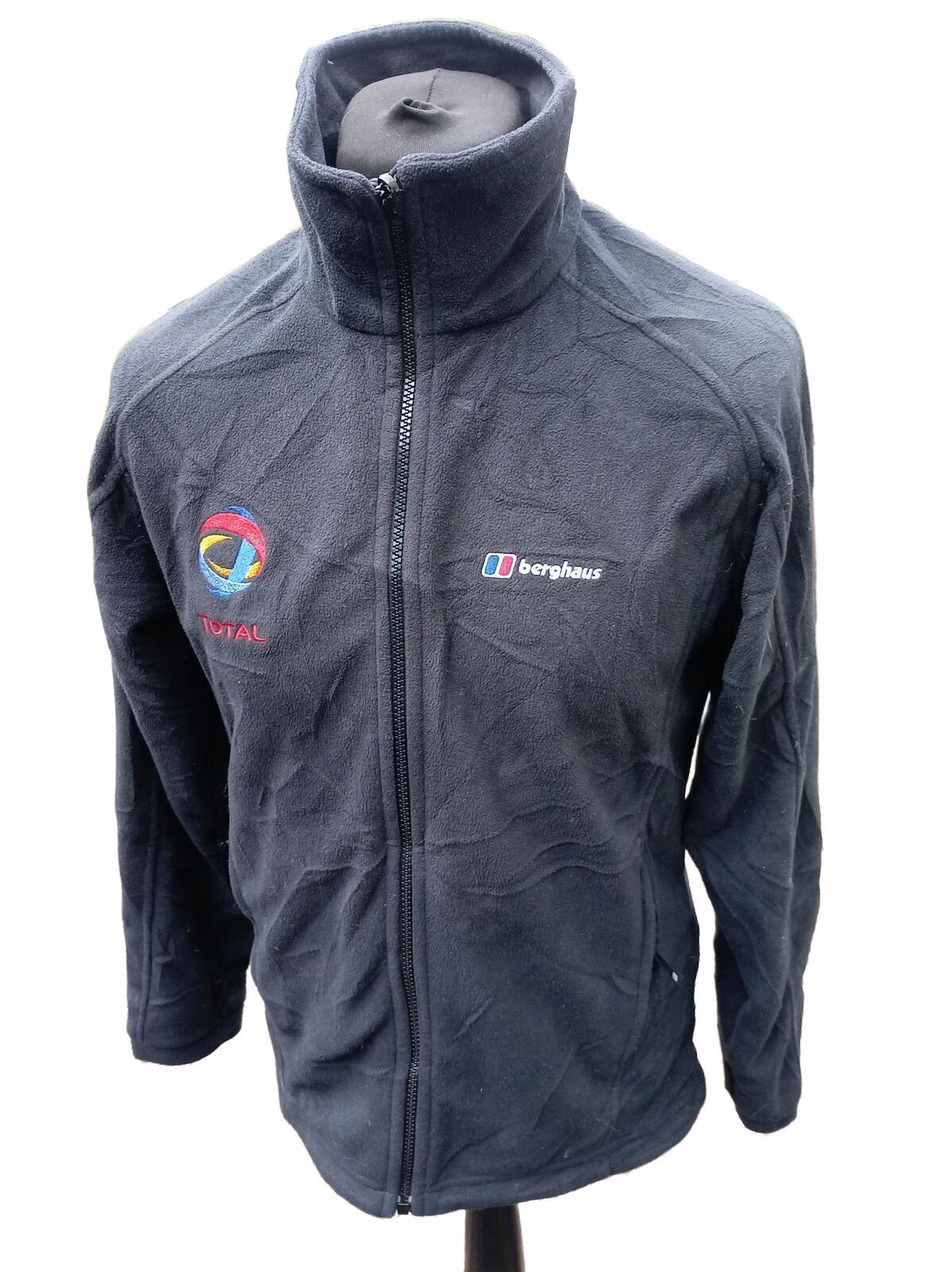 Vintage Berghaus Total Oil Gas Full Zip Fleece Jacket Black Men's Small E&P