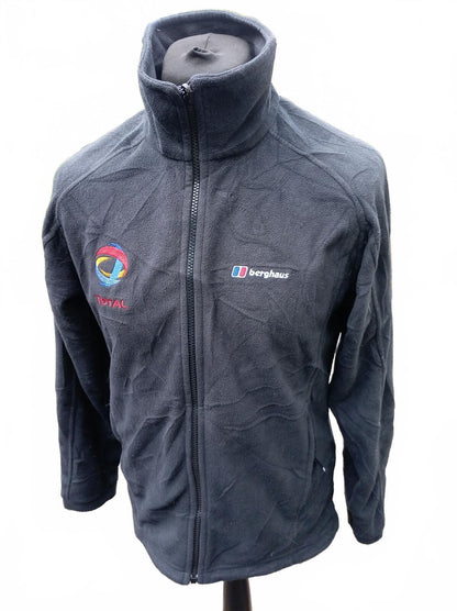 Vintage Berghaus Total Oil Gas Full Zip Fleece Jacket Black Men's Small E&P