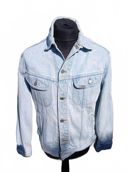 Vintage Lee Custom Light Wash Denim Jacket | Hand-Painted ‘Son of God’ - Large