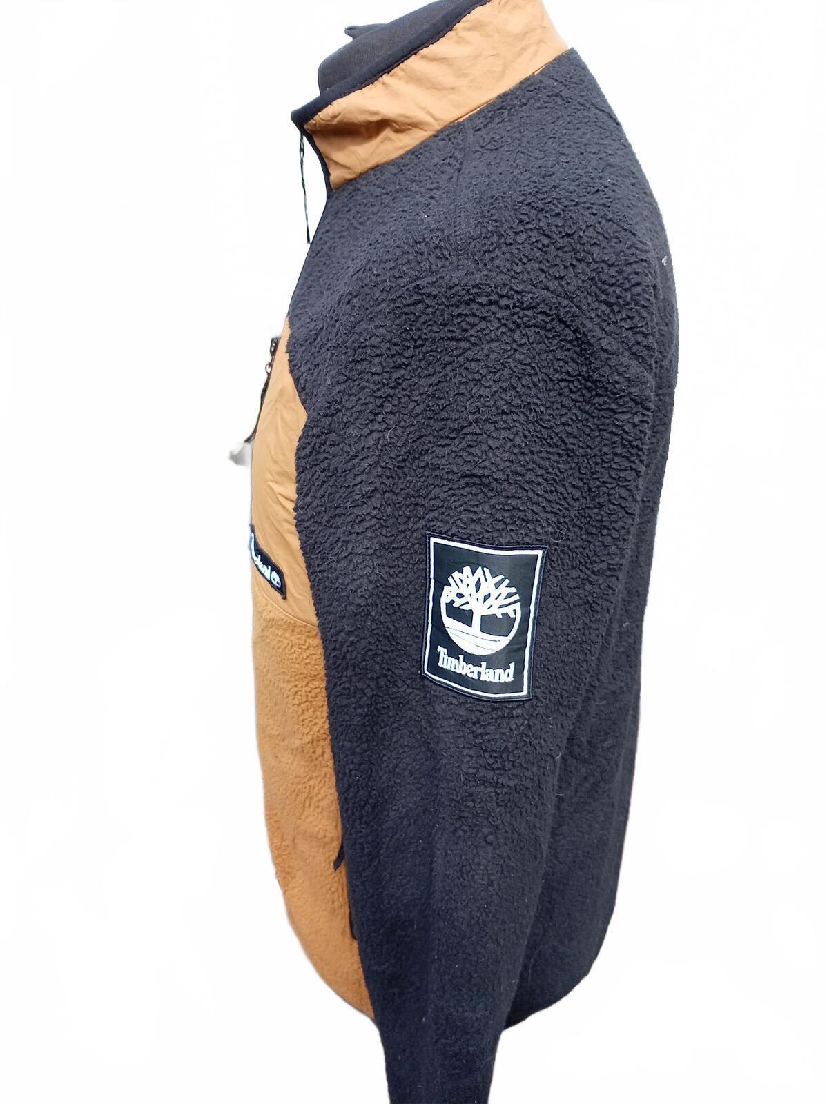 Timberland Men’s Sherpa Fleece Jacket | Tan/Brown & Black | Size Medium