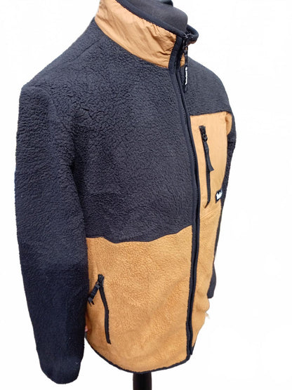 Timberland Men’s Sherpa Fleece Jacket | Tan/Brown & Black | Size Medium