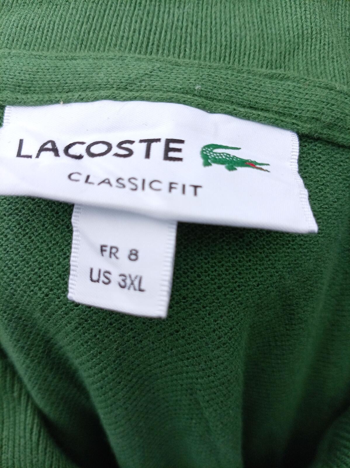 Lacoste Mens Polo Shirt 3XL Size 8 Forest Green Classic Piqué Big & Tall