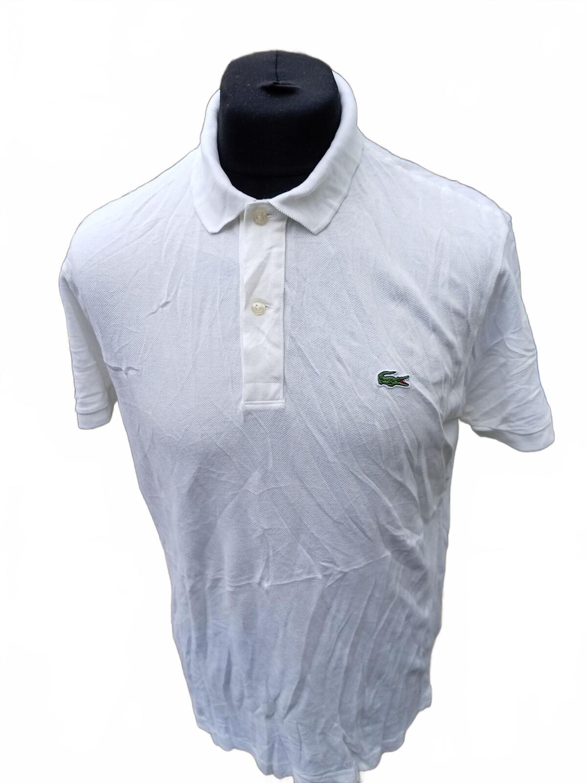 Lacoste Mens Polo Shirt White Slim Fit Size 6 XL Classic Piqué Short Sleeve