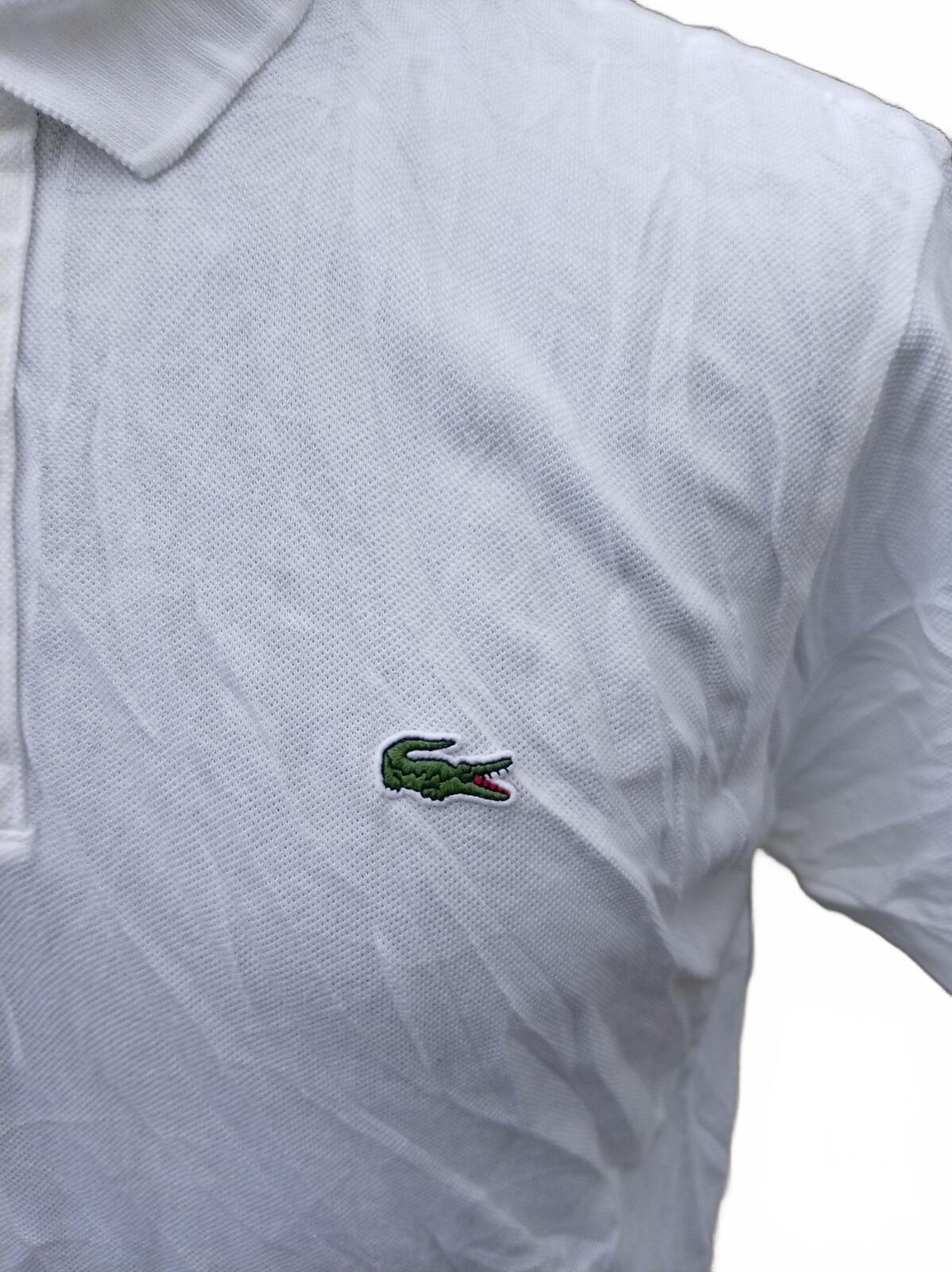 Lacoste Mens Polo Shirt White Slim Fit Size 6 XL Classic Piqué Short Sleeve
