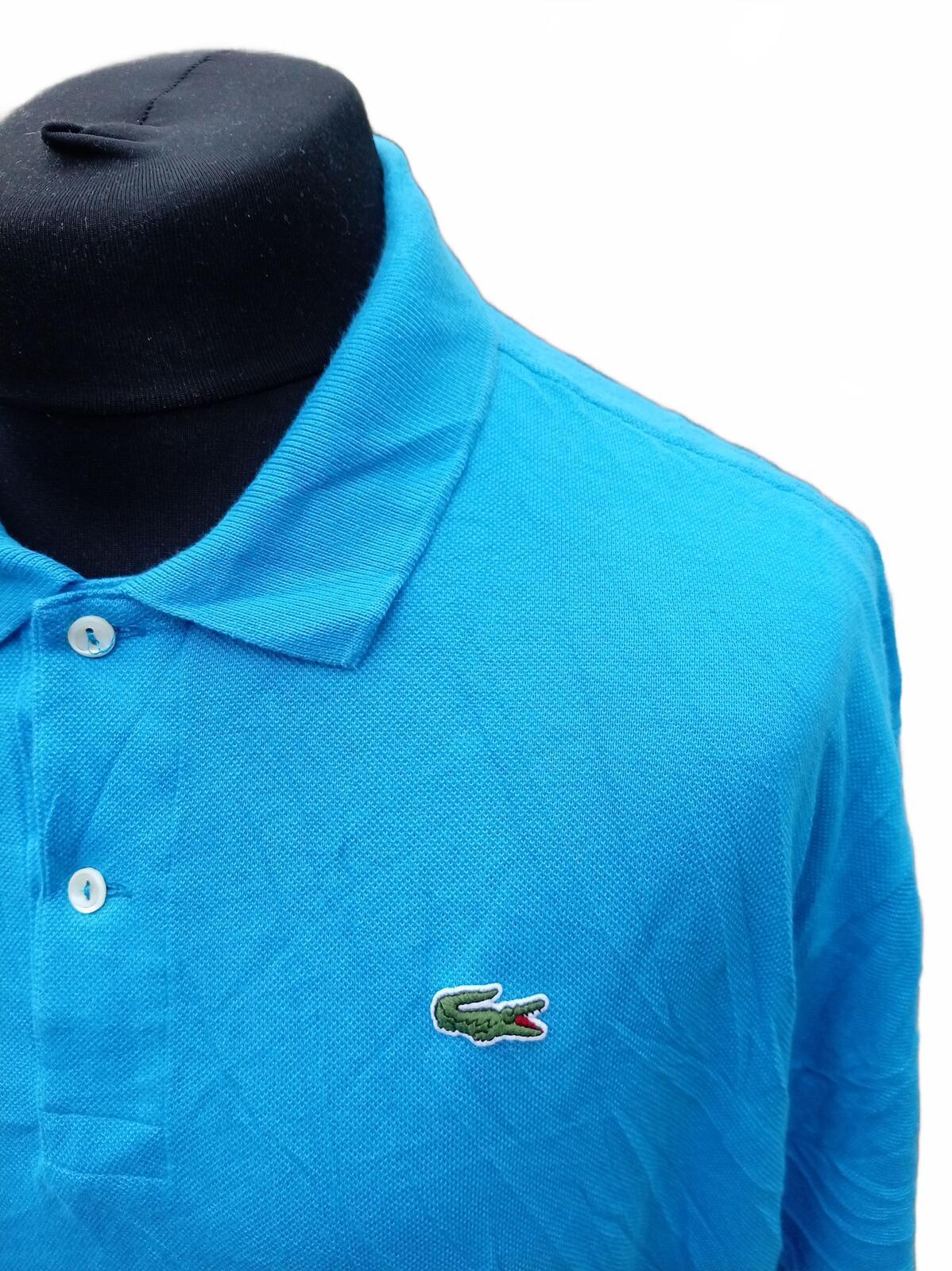 Lacoste Mens Polo Shirt 4XL Size 9 Turquoise Cyan Blue Classic Piqué Big & Tall