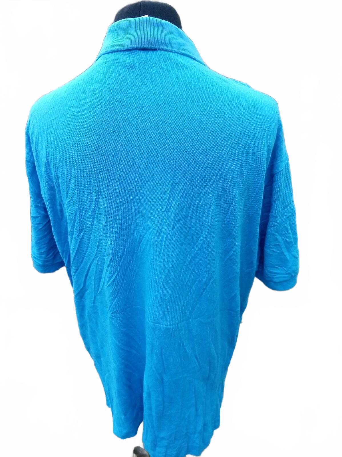Lacoste Mens Polo Shirt 4XL Size 9 Turquoise Cyan Blue Classic Piqué Big & Tall