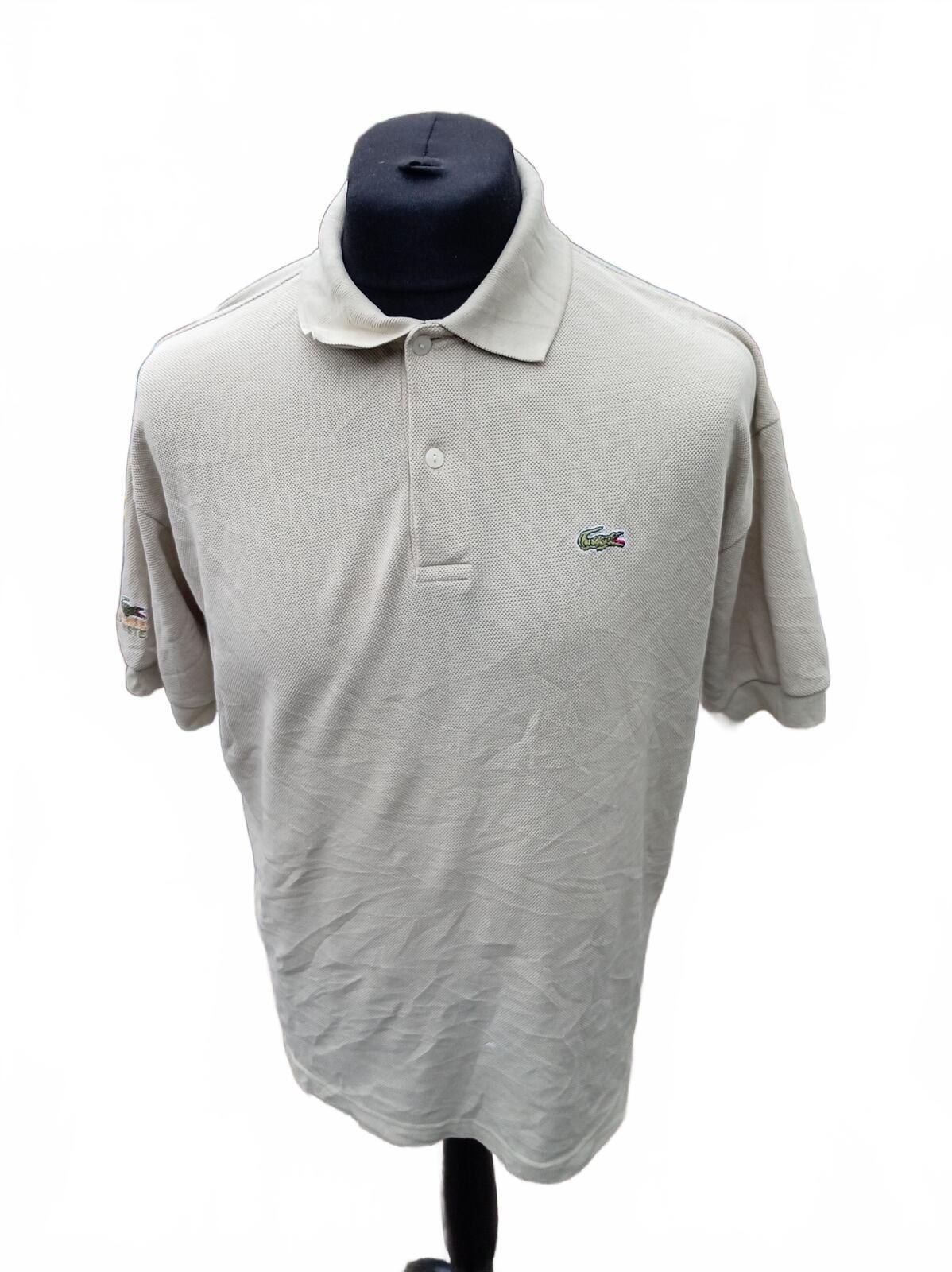 XxlLacoste Mens Polo Shirt XXL 7 Beige Sand Sleeve Logo Embroidery Classic Piqué