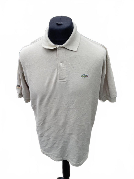 XxlLacoste Mens Polo Shirt XXL 7 Beige Sand Sleeve Logo Embroidery Classic Piqué
